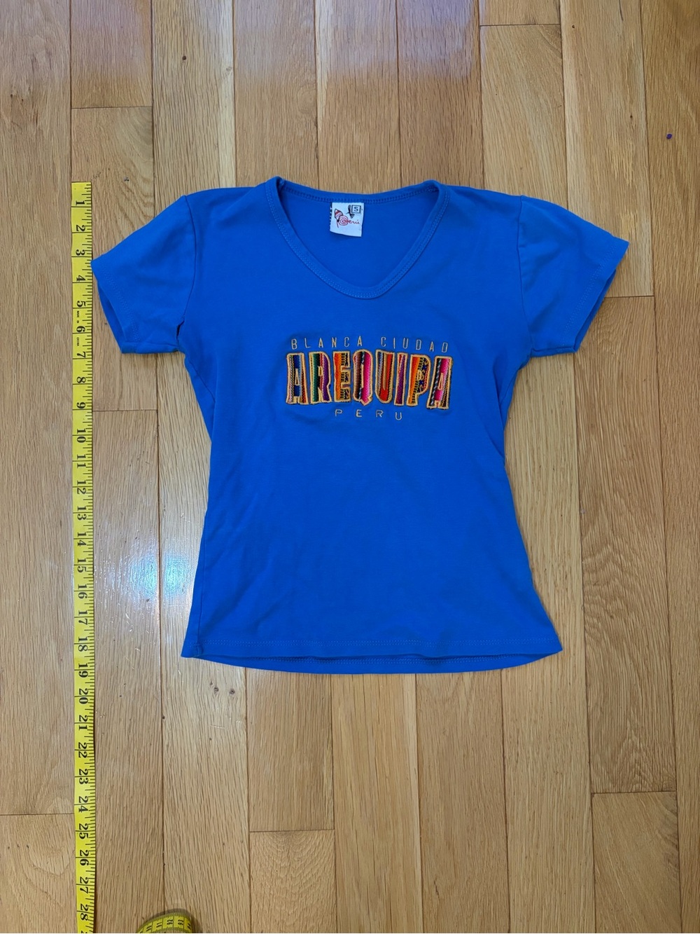 Arequipa Peru Graphic V-Neck Baby Tee - Blue